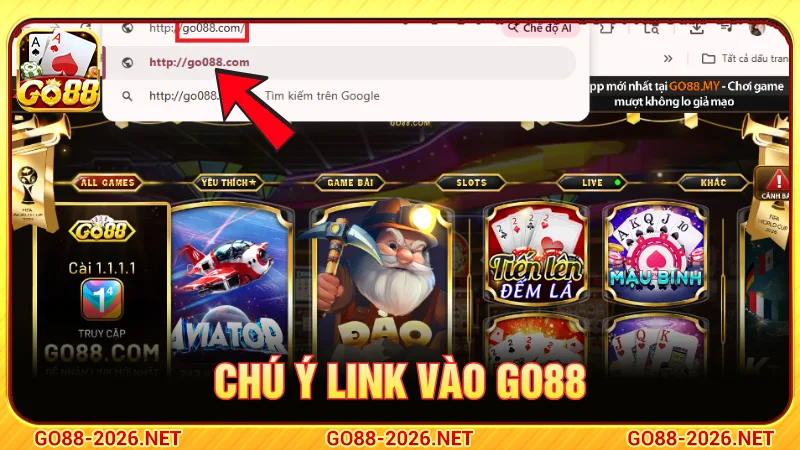 Đường link vào GO88 có dấu hiệu bất thường 